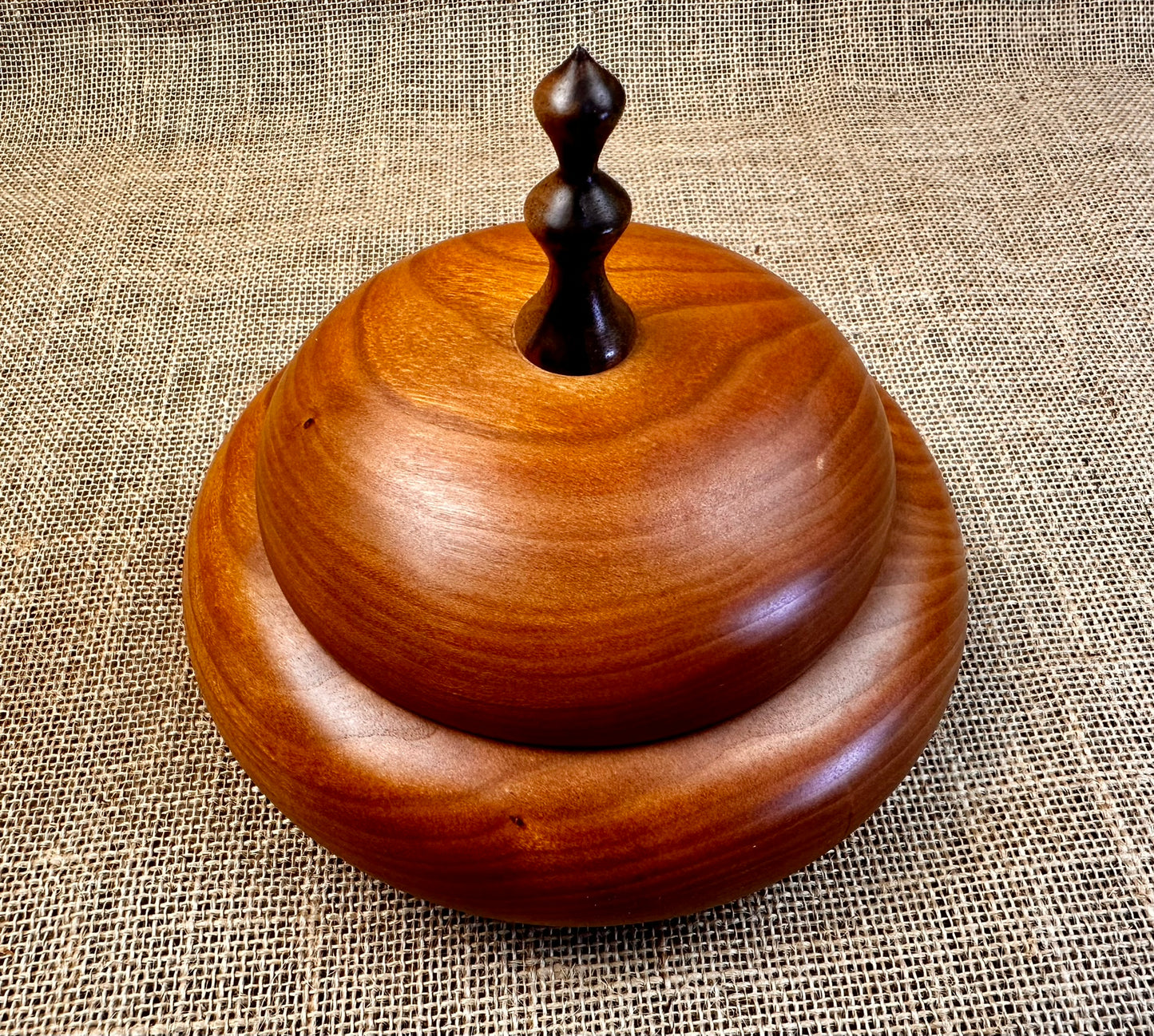 Delicate Cherry Box with Walnut Finial