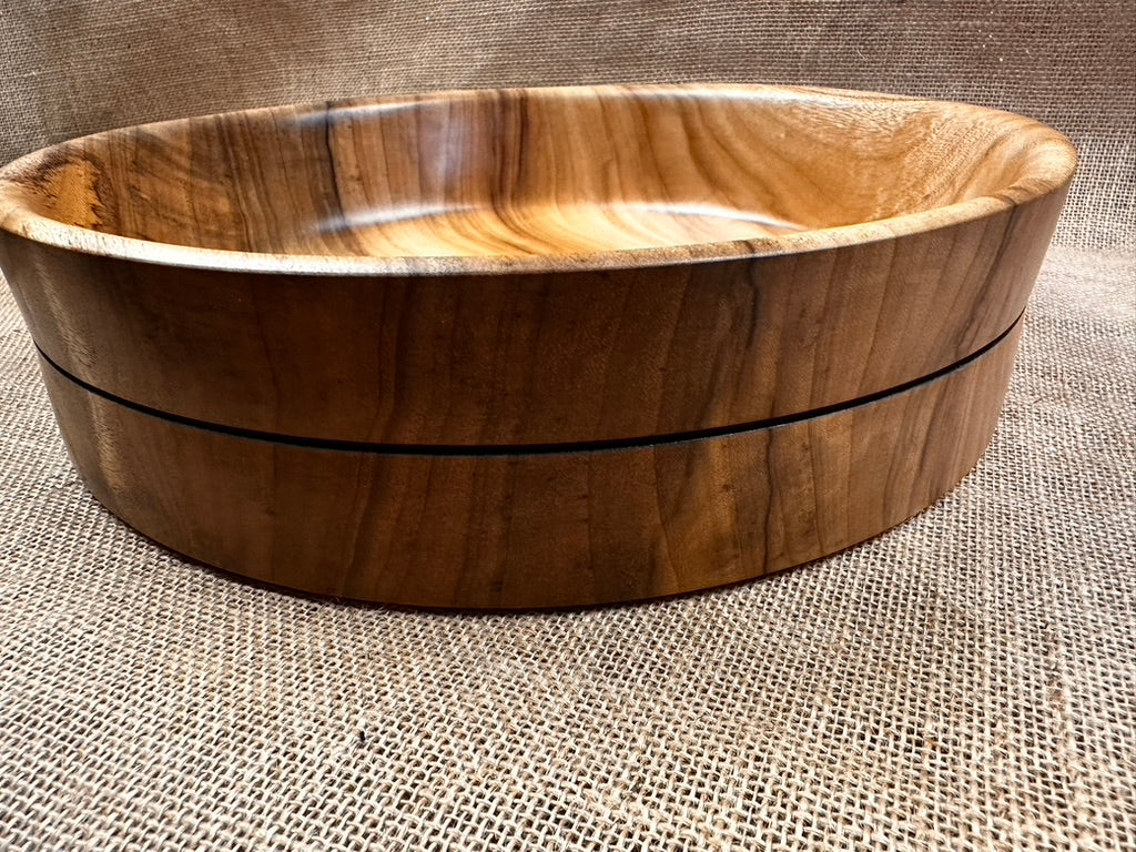 Camphor Laurel Fruit Bowl with Geometric Edge