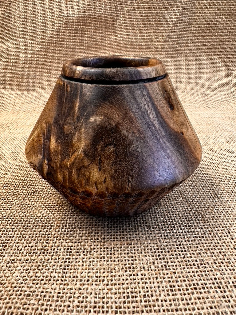 Geometric Marri Hollow Form with Textured Exterior