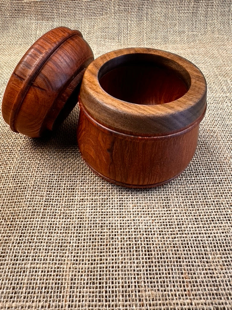 Striking Sheoak and Walnut Hourglass Box