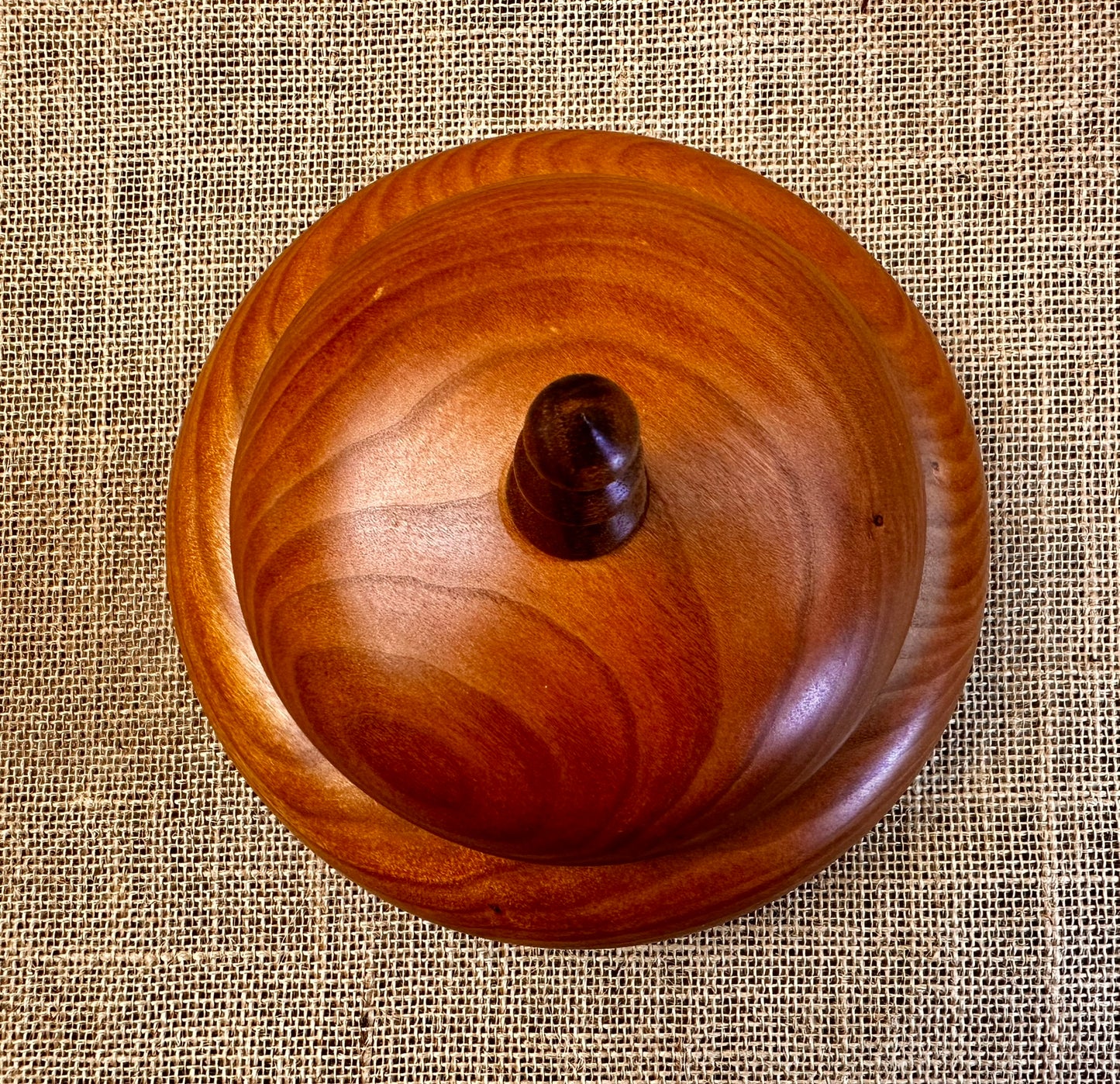 Delicate Cherry Box with Walnut Finial