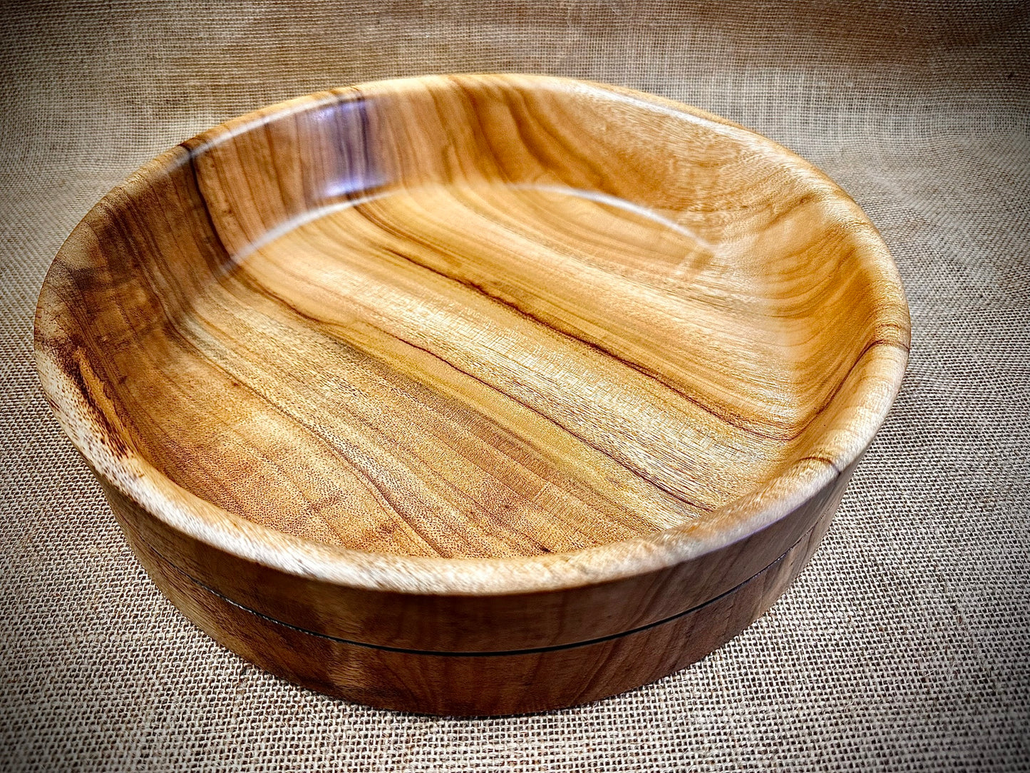 Camphor Laurel Fruit Bowl with Geometric Edge