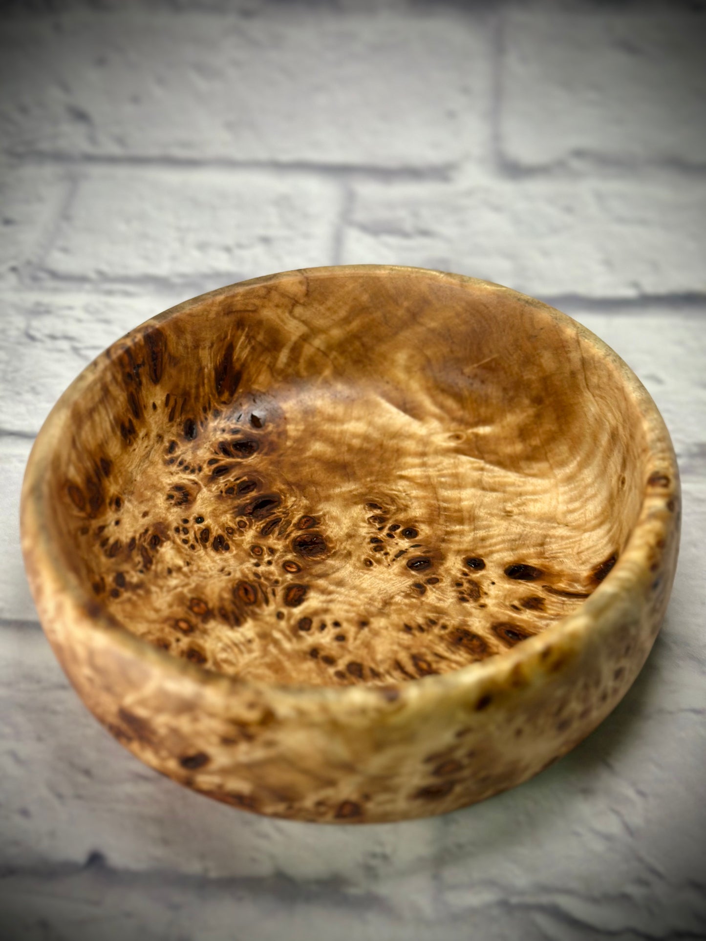 Modern Style Poplar Burl Functional Bowl