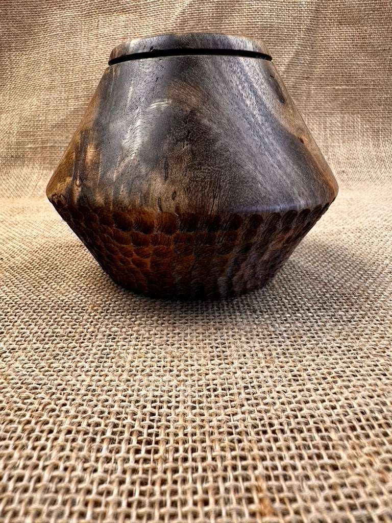 Geometric Marri Hollow Form with Textured Exterior