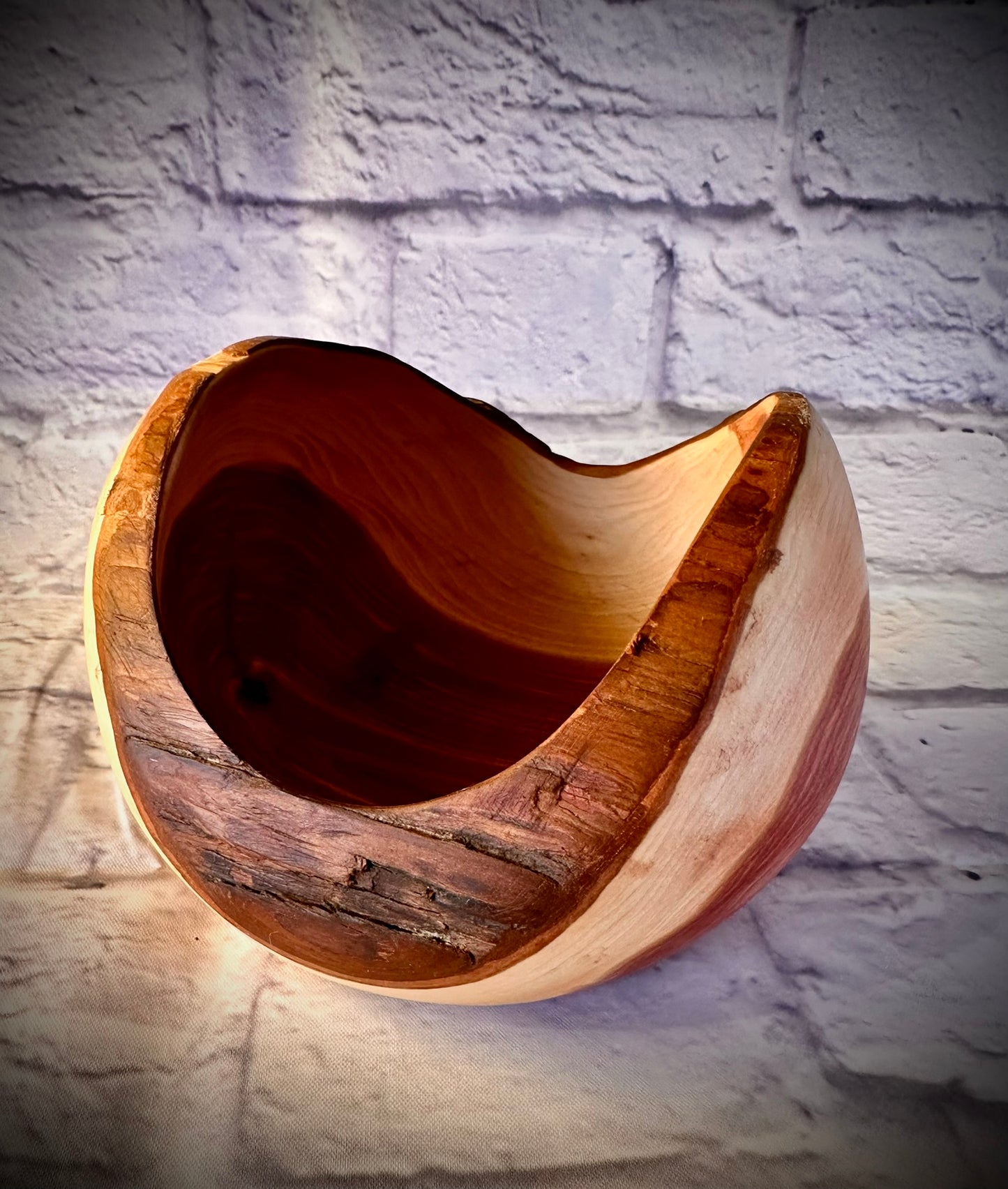 Eastern Red Cedar Half-Sphere Natural Edge Bowl