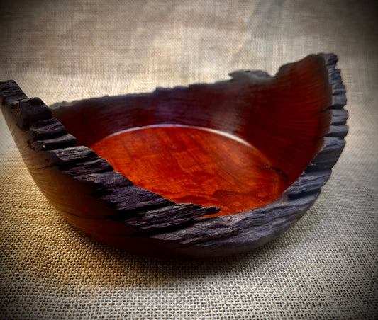 Pinjarra Sheoak Decorative Bowl with Bushfire Burnt Natural Edge