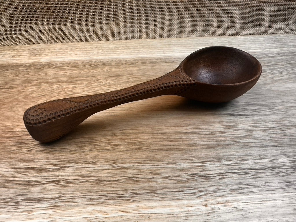 Handmade Textured Walnut Spoons