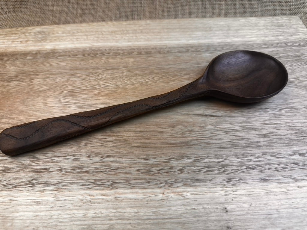 Handmade Textured Walnut Spoons