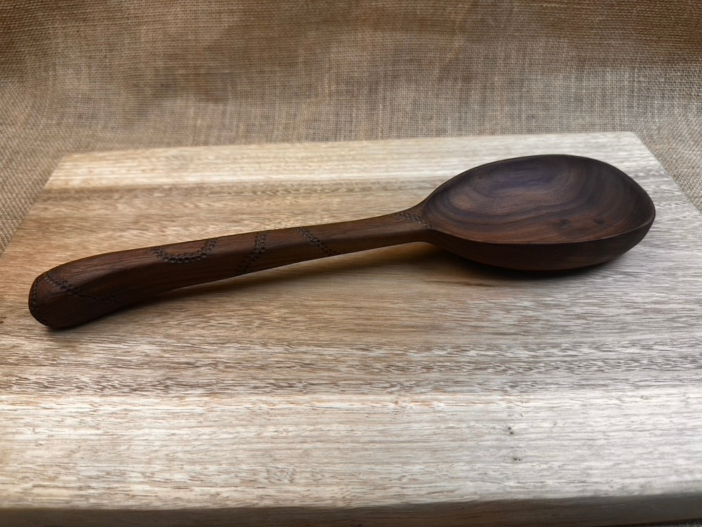 Handmade Textured Walnut Spoons