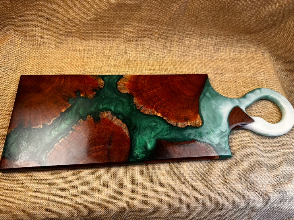 Red Gum and Jungle Green Resin Serving Board