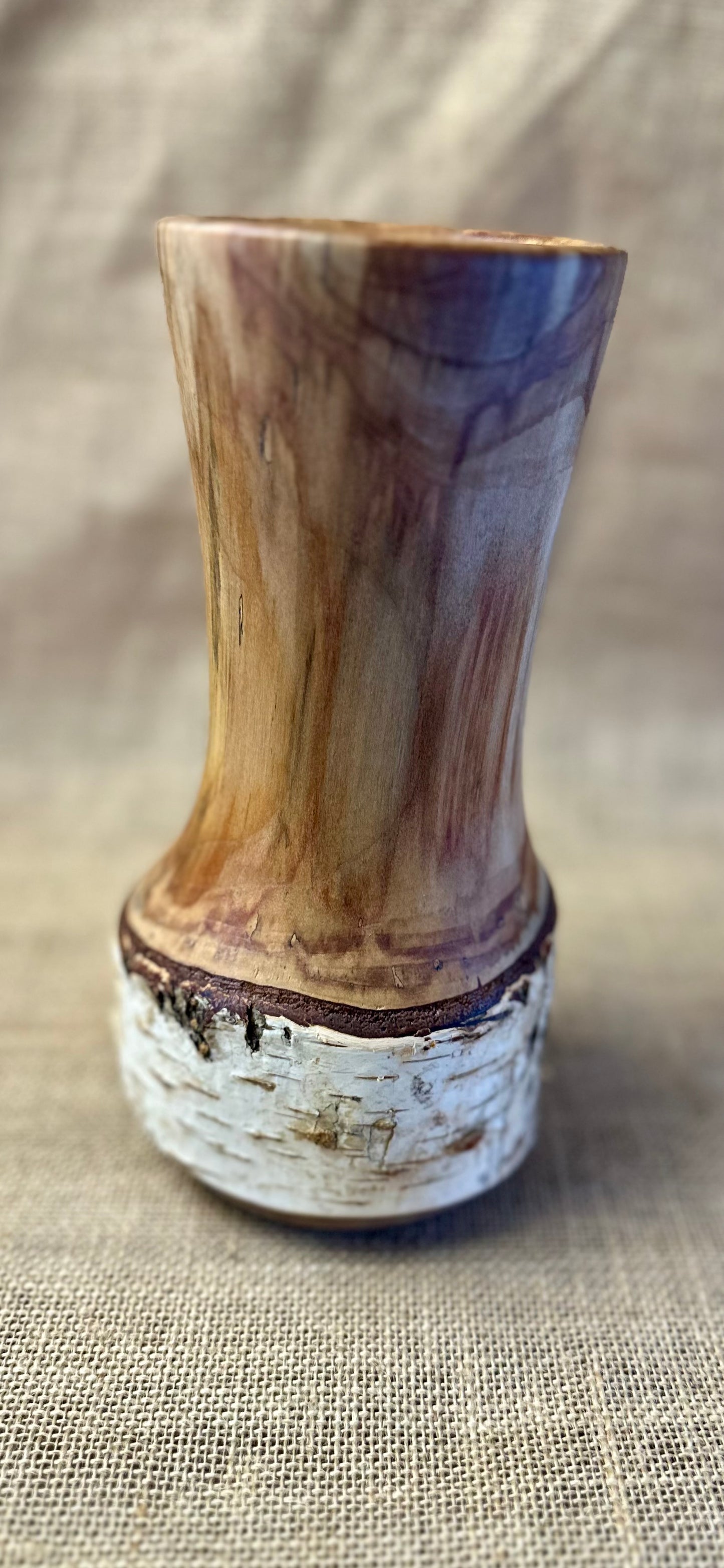 Silver Birch Vase with Glass Insert