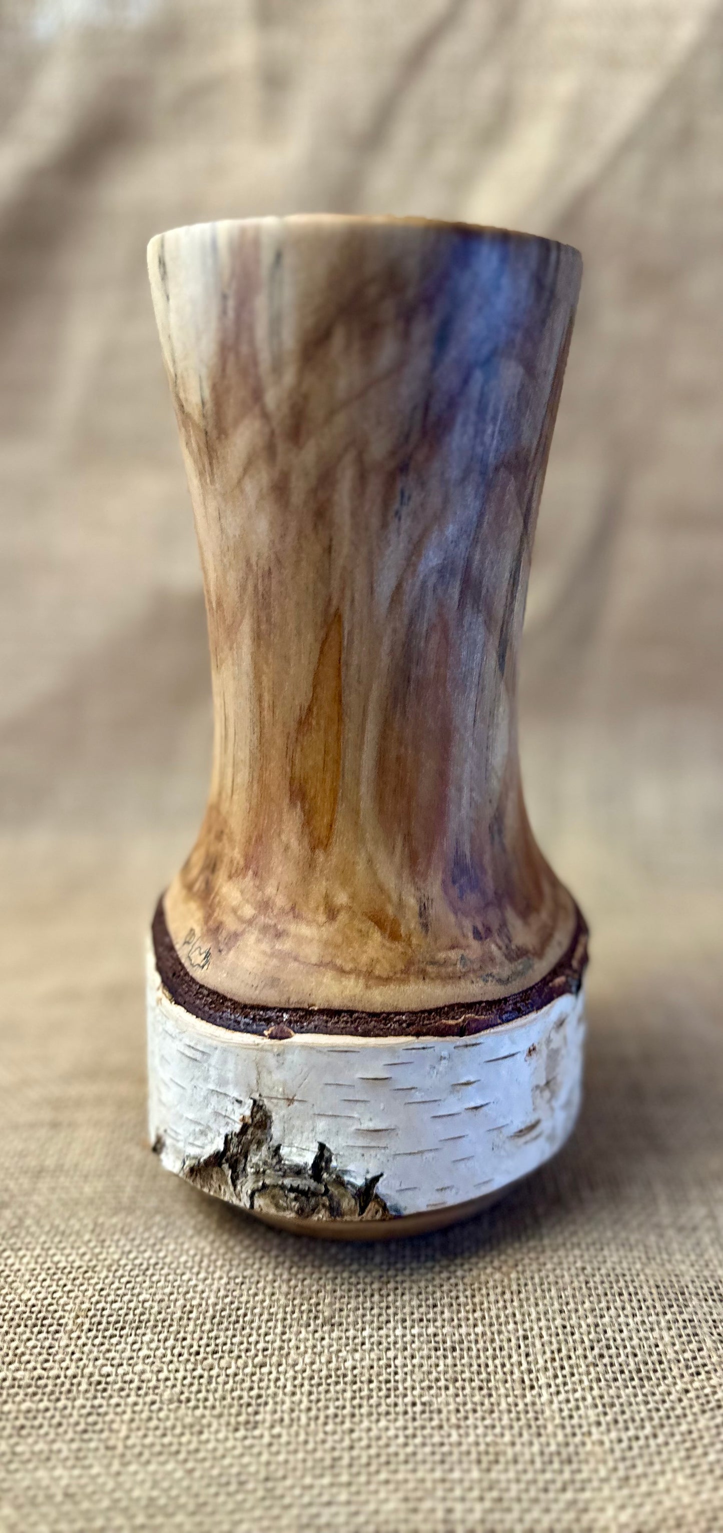 Silver Birch Vase with Glass Insert