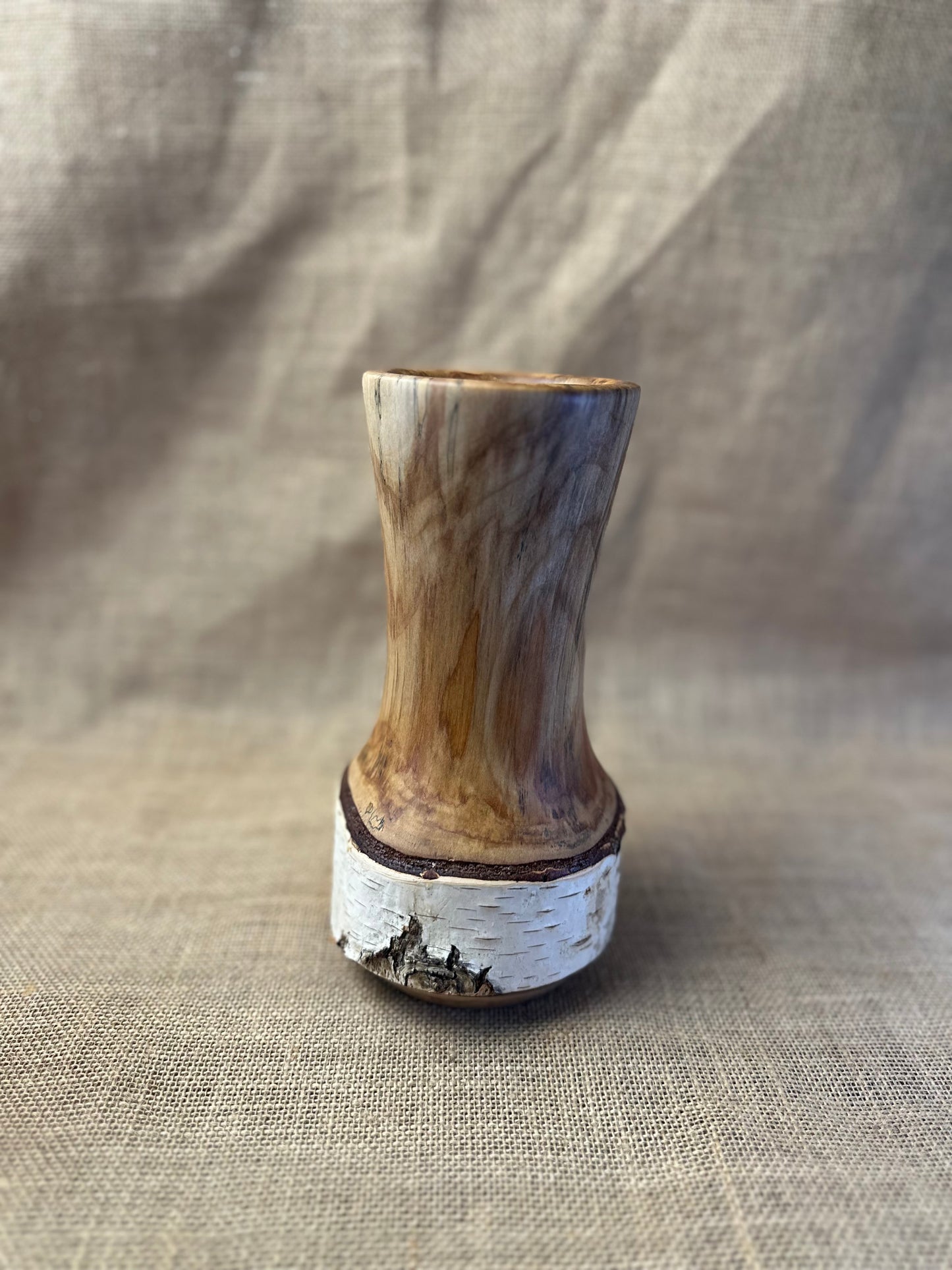 Silver Birch Vase with Glass Insert