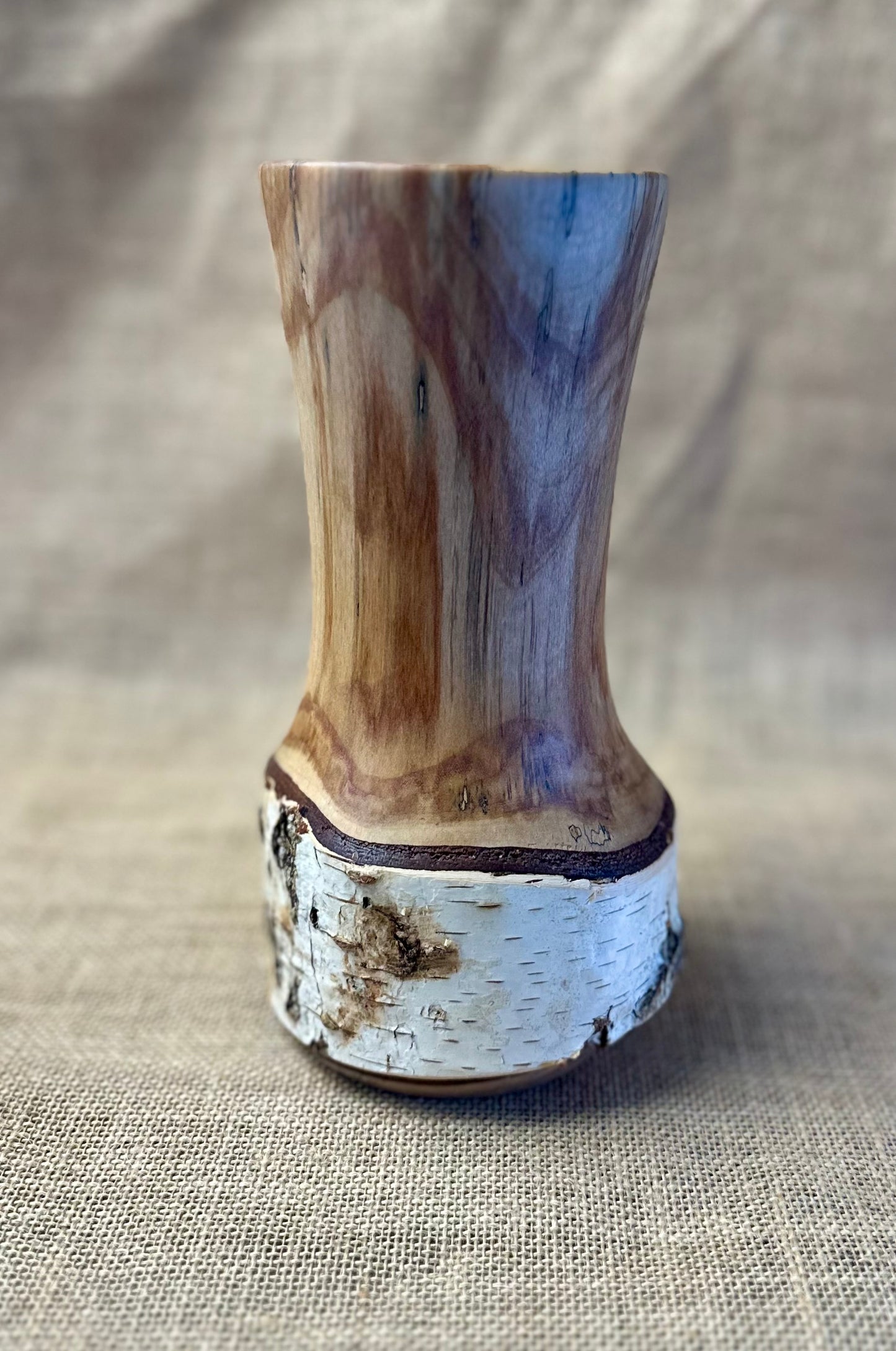 Silver Birch Vase with Glass Insert